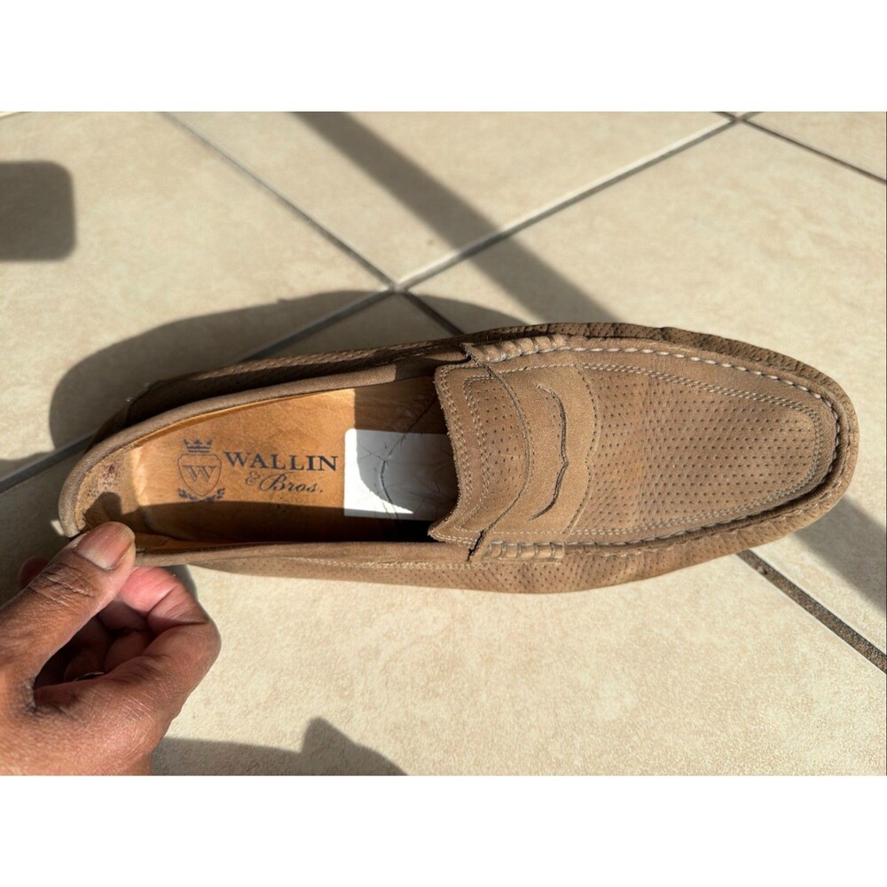 Wallin & Bros Men's 11.5M Suede Driving Loafers Daytona Lea Grey Nubuck M33317